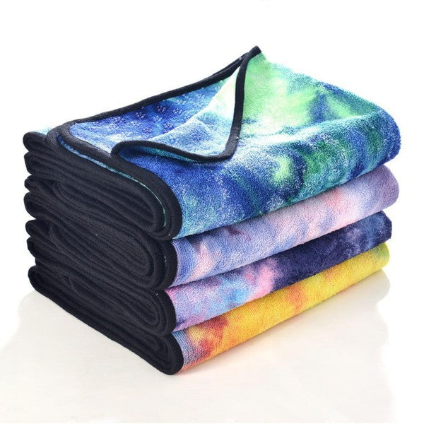 Tie Dye Toga Mat Towel with Slip-Resistant Grip
