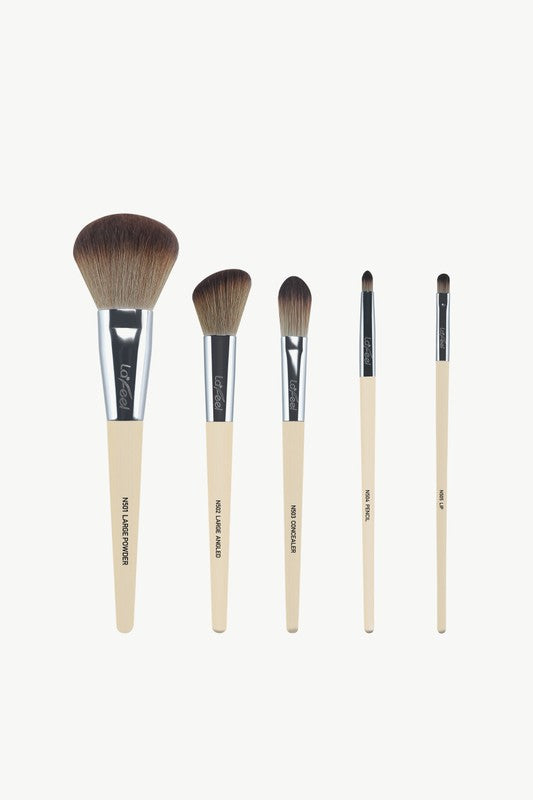 Lafeel Face and Eye Brush Set in Taupe