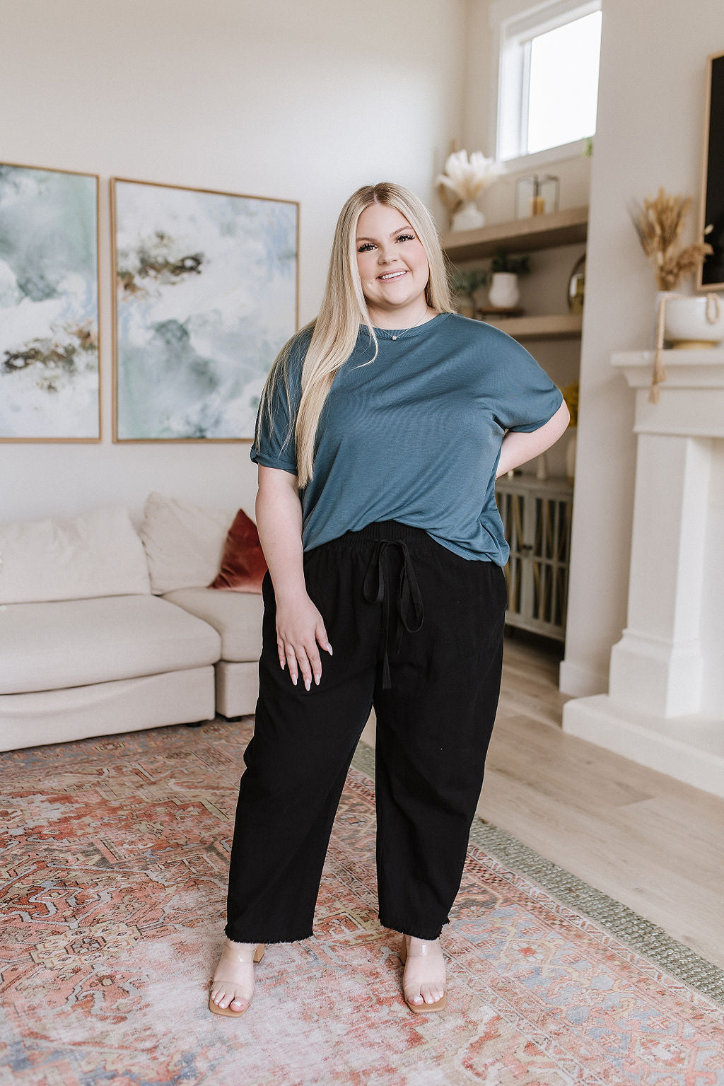 Love Me Dearly High Waisted Pants in Jade (Online Exclusive)